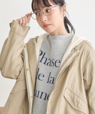 earth music&ecology パーカー付きミリタリーブルゾン Beige