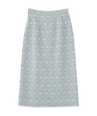 YECCA VECCA フラワーレースロングナロースカート Light Blue