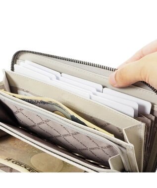 PELLE BORSA ハニカムラウンド長財布 Bark Goods バークグッズ 4832 カーキ