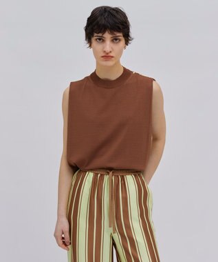 BEIGE， 【洗える】VALOIS / ドッキングニット Camel