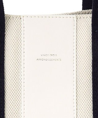 23区 【先行予約】ストライプキャンバス トートバッグ ベージュコンビ