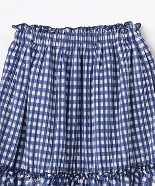 組曲 KIDS 【110-140㎝】ギンガムチェックプリーツ スカート ネイビー系