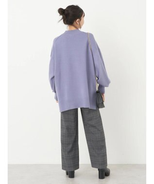 earth music&ecology やわらかタッチハイネックチュニック Blue