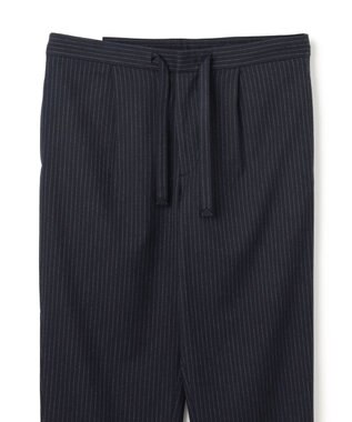 UNFILO MENS 【OCEANS 雑誌・web・YouTube 掲載】FLANNEL TOUCH 機能美パンツ ワイド ネイビーストライプ