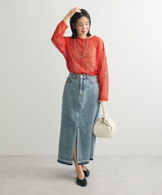 Green Parks メッシュカットプルオーバー Orange