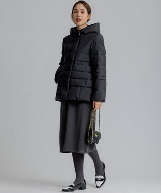 組曲 S 袖フリルニット ワンピース グレー系