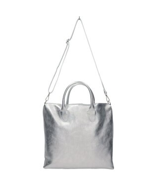 INTER-CHAUSSURES 【ANDREA CARDONE】レザーハンドルファスナー付きバッグ シルバー