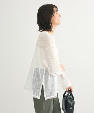 Green Parks メッシュカットプルオーバー White