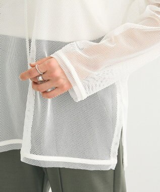 Green Parks メッシュカットプルオーバー White