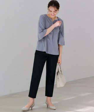 ANY SIS 【接触冷感・UVカット・撥水】クールタッチテーパード パンツ ネイビー