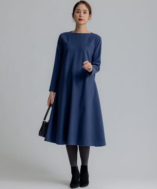 組曲 バックプリーツ ワンピース ブルー系