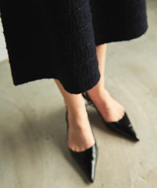 GRACE CONTINENTAL ツイードマーメイドニットワンピース ブラック