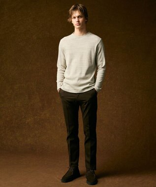 JOSEPH ABBOUD 【オリジナルオーガニックコットン使用/サスティナブル/伸縮/保形性】JOE COTTON ワッフル クルーネックＴシャツ ベージュ系