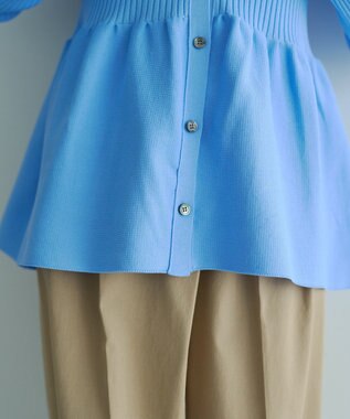 YECCA VECCA ペプラムカーディガン Blue