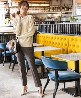 ANY SIS S ウーステッドエステル テーパード パンツ モカグレー