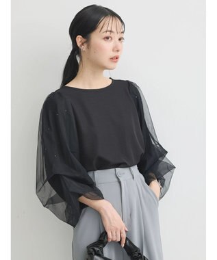 earth music&ecology キラキラストーンプルオーバー Black