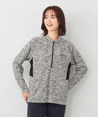 JOSEPH ABBOUD MOUNTAIN 【UNISEX】ランダムスラブリップハーフジップ ライトグレー系