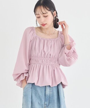 earth music&ecology バルーンヘムブラウス