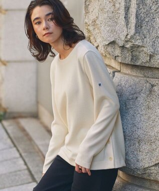 AIGLE サイドスリットボタン クルーネックフリースプルオーバー