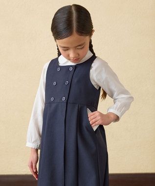 MIKI HOUSE HOT BISCUITS 【ミキハウス】【95-140cm】 ウール素材のジャンパースカート 紺