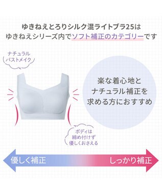 BRADELIS New York 【Yukine inc. / ブラデリス】ゆきねえとろりソフトシルク混ライトブラ25 着心地重視 軽くて快適 接触冷感機能付き 補正下着 アッシュブルー