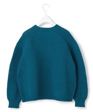 ICB 【洗える】リリヤーンバルキー Vネックニット ターコイズ系