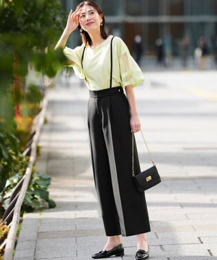 ANY SIS S 【2WAY】サスペンダー付き ワイドパンツ ブラック