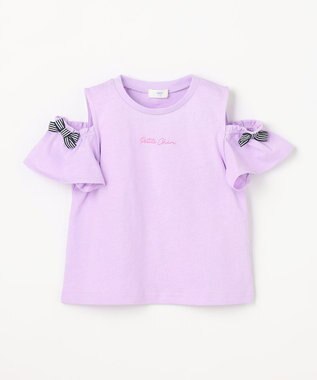 ANY KIDS 【綿100%】オンオフショルダー Tシャツ ラベンダー