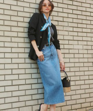 23区 ベルトロープダイヤスカーフ スカイブルー