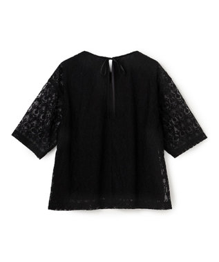UNFILO シアー エンブロイダリー Tシャツ ブラック