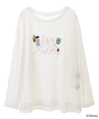 Green Parks ピノキオ／ラメロゴシアーＴシャツ White