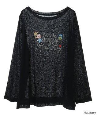 Green Parks ピノキオ／ラメロゴシアーＴシャツ Black