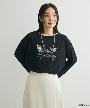 Green Parks ピノキオ／ラメロゴシアーＴシャツ Black