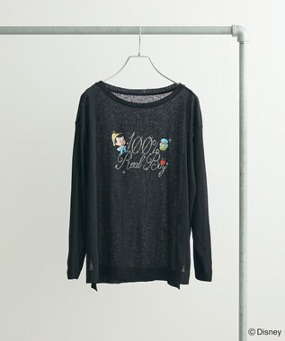 Green Parks ピノキオ／ラメロゴシアーＴシャツ Black