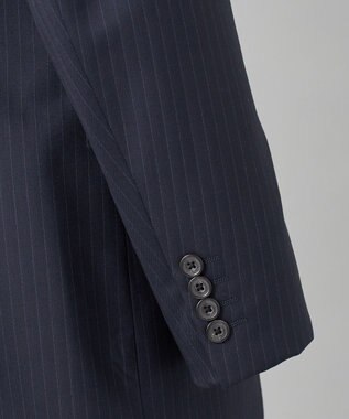 GOTAIRIKU 横に伸びる【TasmaniaWool/タマニアウール】ストレッチ スーツ（ネイビーストライプ） ネイビー系1