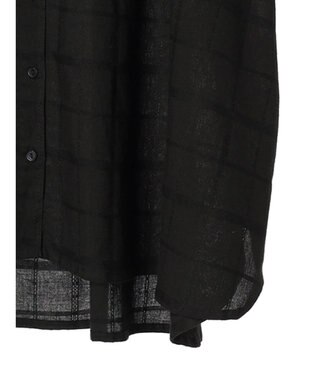 Green Parks インド綿 チェックドビーブラウス Black