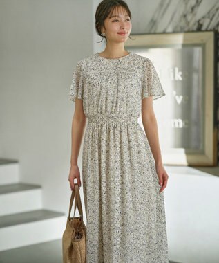 ANY SIS 【洗える】プチフルール ワンピース アイボリー系