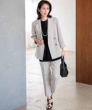 組曲 L 【先行予約】ライトリネンライクテーパード パンツ ベージュ系