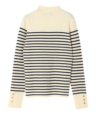 earth music&ecology ゴールド釦スリーブリブプルオーバー Border