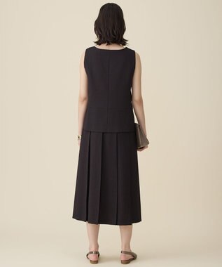 自由区 【セットアップ対応】リネンライクシンセティックノースリーブ ブラウス ダークブラウン