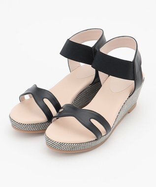 ANY SIS 【美人百花7月号掲載】クラッシィウエッジゴム サンダル 【WEB限定】ブラック