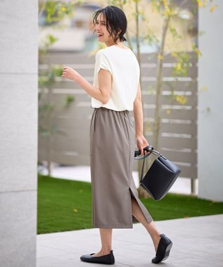 ANY 【セットアップ可能/UVケア/接触冷感/ストレッチ】イージーケアタイトスカート モカ