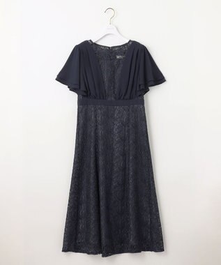 ANY SIS 【Lily Calin】ナローフレアレース ドレス ネイビー