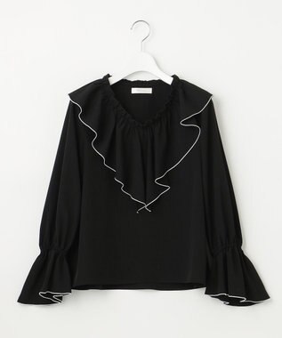 Feroux メローラッフル ブラウス ブラック系