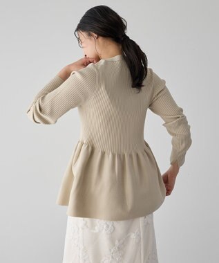 YECCA VECCA ペプラムカーディガン Beige