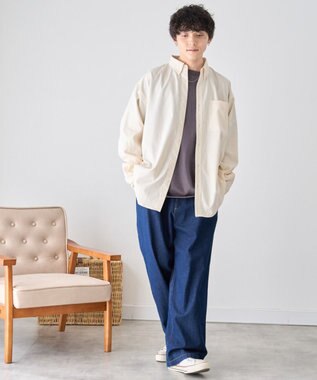 WEGO イージーケアオックスフォードシャツ イエローストライプ