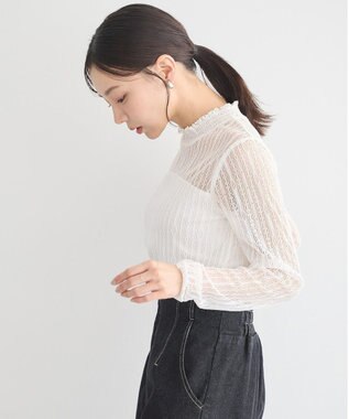 earth music&ecology レースドッキングプルオーバー Ivory