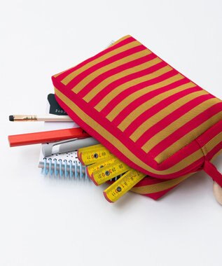 TRICOTE ストライプポーチM 72PINK