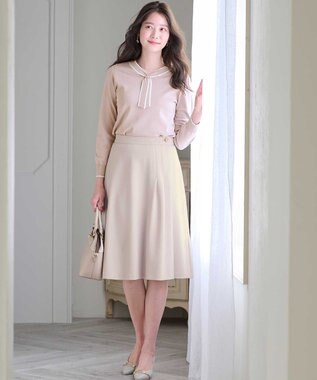 ANY SIS L 【洗える】サイドタック スカート アイボリーベージュ