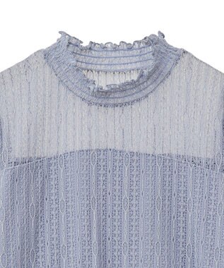 earth music&ecology レースドッキングプルオーバー Grayish Blue